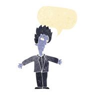 cartoon vampire man with speech bubble N12
