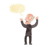 cartoon terrified old man with speech bubble N2