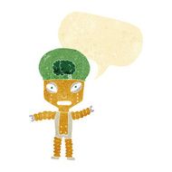 cartoon future robot with speech bubble