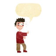 cartoon terrified boy with speech bubble N2