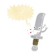 crazy knife cartoon character with speech bubble N2