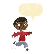 cartoon excited boy with speech bubble N9