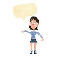 cartoon woman making hand gesture with speech bubble N2