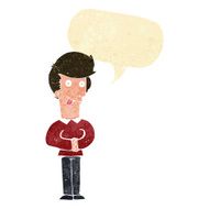 cartoon man sticking out tongue with speech bubble N4