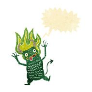 cartoon demon with speech bubble