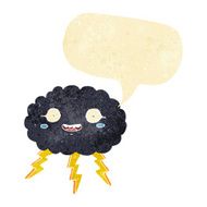 happy cartoon rain cloud with speech bubble