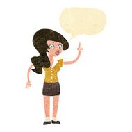 cartoon pretty woman with idea speech bubble N2