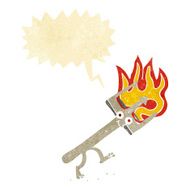 cartoon devil fork with speech bubble