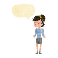 cartoon woman shrugging shoulders with speech bubble N32