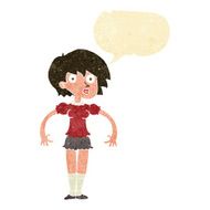 cartoon surprised woman with speech bubble N19