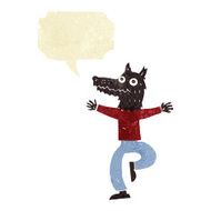 cartoon wolf man with speech bubble N2