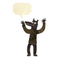 cartoon wolf man with speech bubble N3