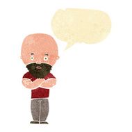 cartoon shocked bald man with beard speech bubble N2