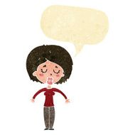 cartoon woman with closed eyes speech bubble N2