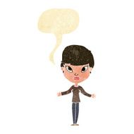 cartoon woman shrugging shoulders with speech bubble N34