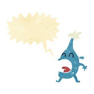 cartoon funny creature with speech bubble N6