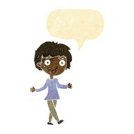 cartoon confused woman with speech bubble N6