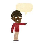 cartoon pointing man with speech bubble N8