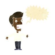 cartoon screaming man with speech bubble