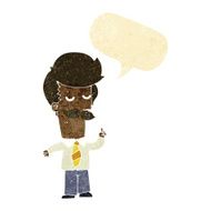 cartoon man with mustache explaining speech bubble