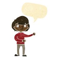 cartoon happy person with speech bubble N3