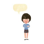 cartoon annoyed woman with speech bubble N16