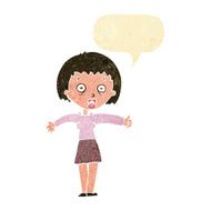 cartoon amazed woman with speech bubble N2