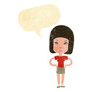 cartoon annoyed woman with speech bubble N17
