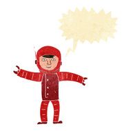 cartoon space man with speech bubble N4