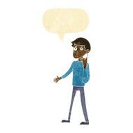cartoon man asking question with speech bubble N7