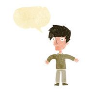 cartoon happy man with speech bubble N30