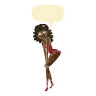 cartoon woman in lingerie with speech bubble N9