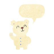 cartoon polar bear with speech bubble N9