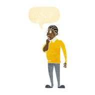 cartoon curious man with speech bubble N9