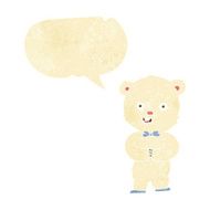 cartoon teddy polar bear with speech bubble N2