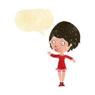cartoon pretty woman with speech bubble N16