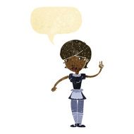 cartoon waitress taking order with speech bubble N3