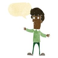 cartoon startled man with speech bubble N4