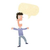 cartoon terrified man with speech bubble N16