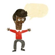 cartoon startled man with speech bubble N5