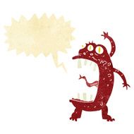 cartoon crazy monster with speech bubble N2