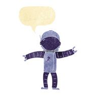cartoon astronaut with speech bubble N7