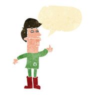 cartoon nervous man with speech bubble N13