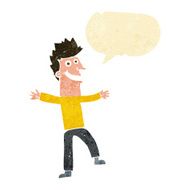 cartoon happy man with speech bubble N31