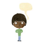 cartoon whistling boy with speech bubble
