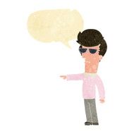cartoon man in glasses pointing with speech bubble N2