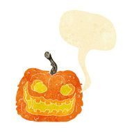 cartoon spooky pumpkin with speech bubble N2