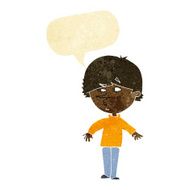 cartoon suspicious man looking over shoulder with speech bubble
