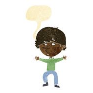 cartoon suspicious man with speech bubble N6