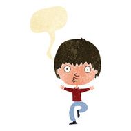 cartoon excited boy with speech bubble N10